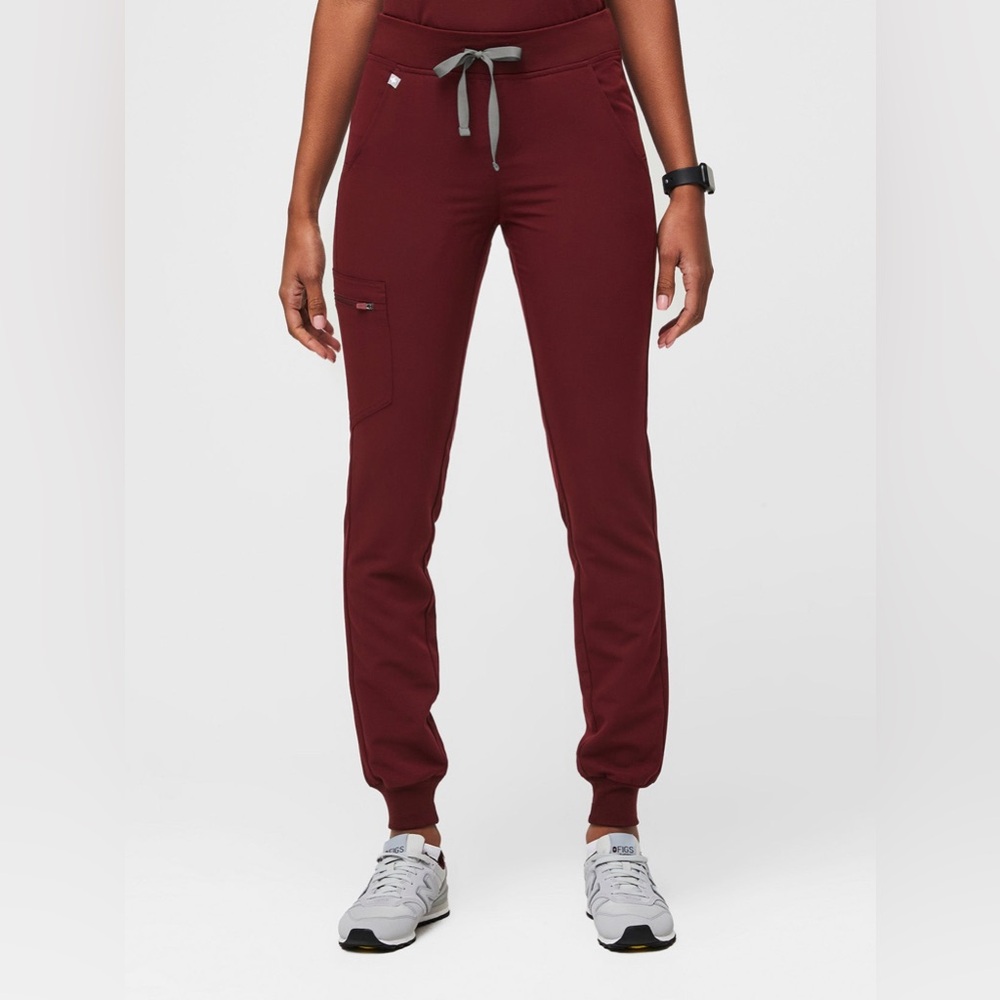 FIGS ZAMORA Jogger Scrub Pants BURGUNDY size SP